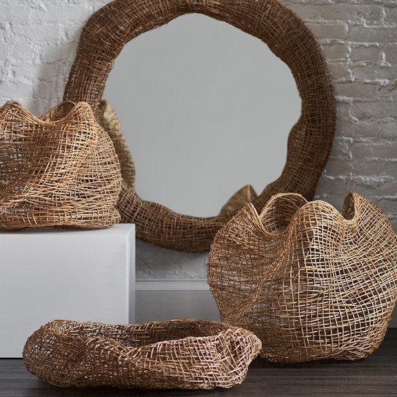 Andorra Bowl featuring split rattan open weave and metal frame with a natural finish, perfect for stylish home decor.